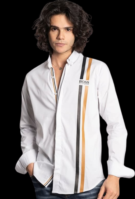 BOSS Men's Striped Detail Shirt – White